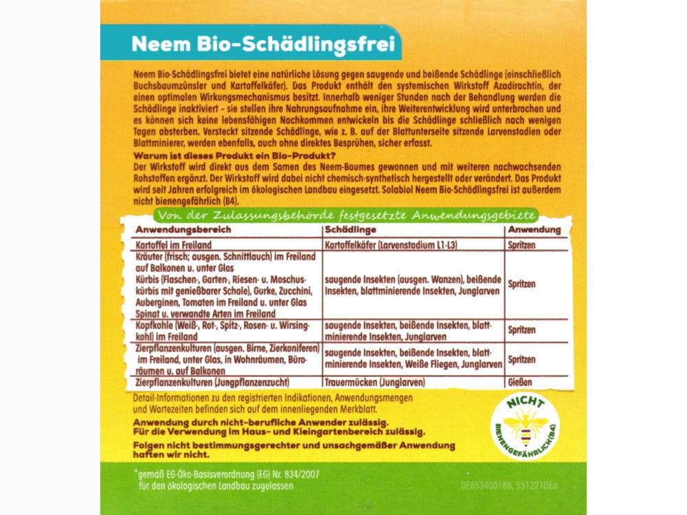 SOLABIOL Neem Bio-Schädlingsfrei (konz.) - Image 3